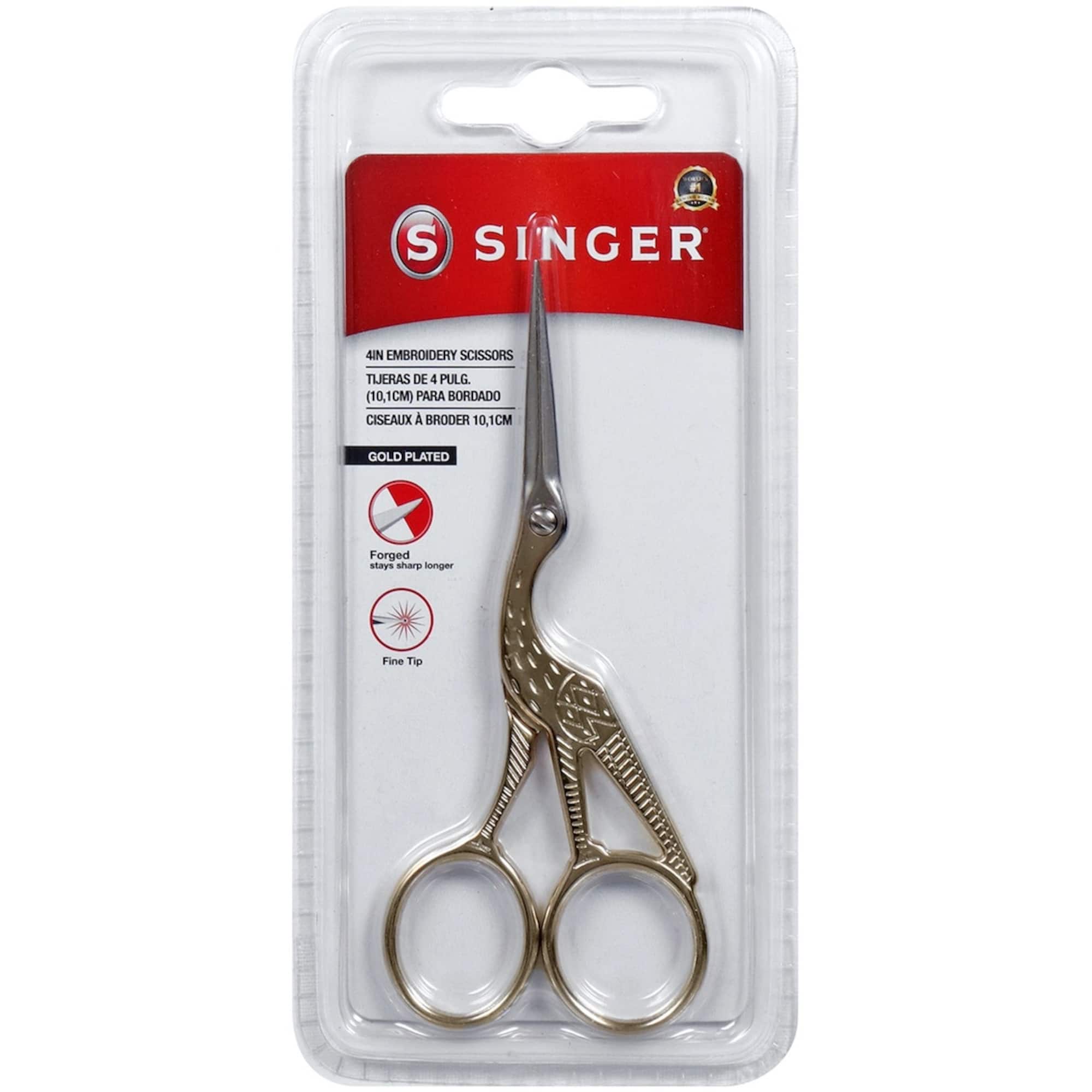 SINGER® 4.5" Gold Forged Stork Embroidery Scissors